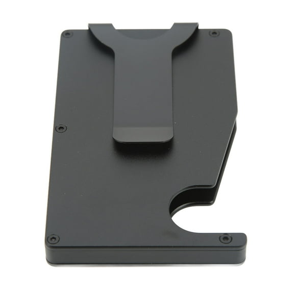 Tarjetero de aleación de aluminio, antimagnético, antirrobo, con apertura automática, color negro