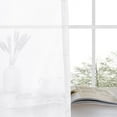 thumbnail image 5 of JIUZHEN White Sheer Curtains 84 Inches Long, Rod Pocket & Back Tab Light Filtering Semi Transparent Voile Window Curtains for Living Room/Bedroom, Set of 2 Panels with Tiebacks, 52W x 84L, 5 of 8
