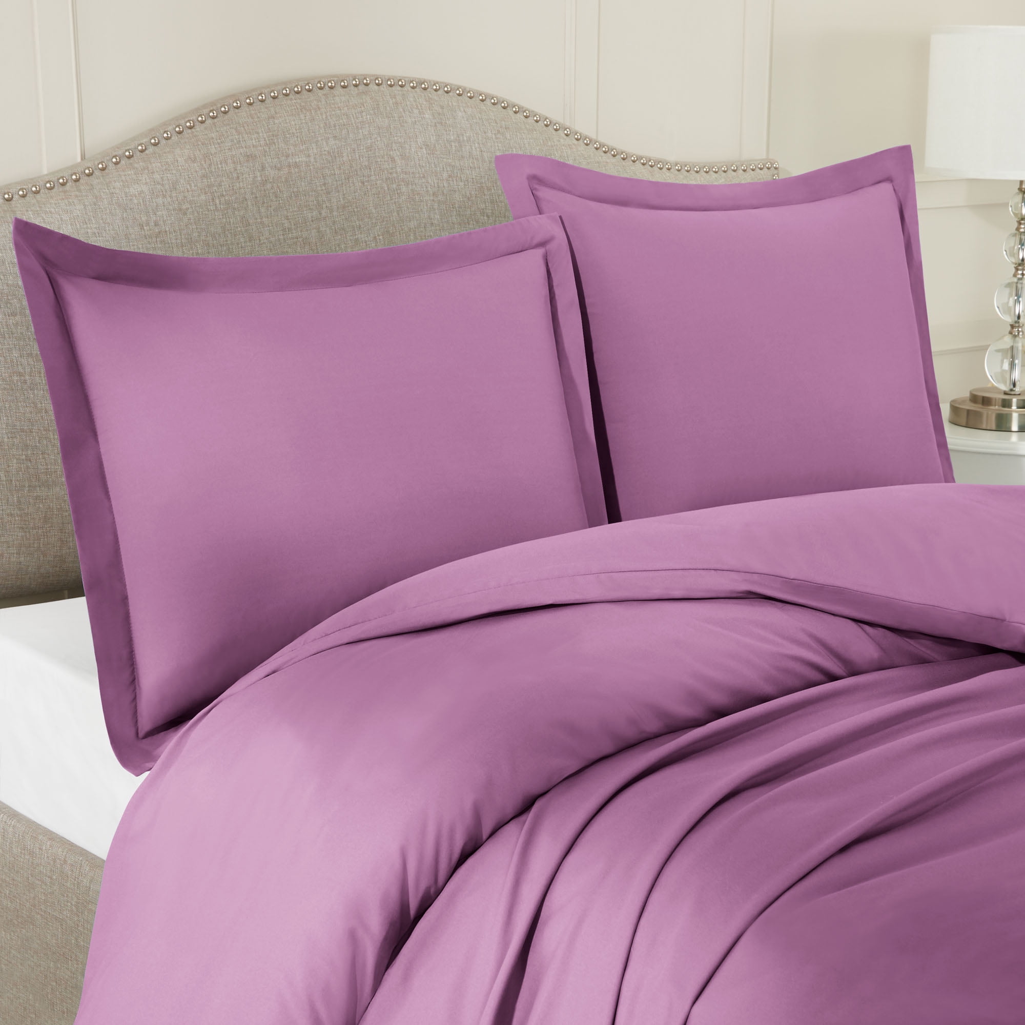 Queen Size 3 Piece Duvet Cover Set With Pillow Shams Lavender Dream 