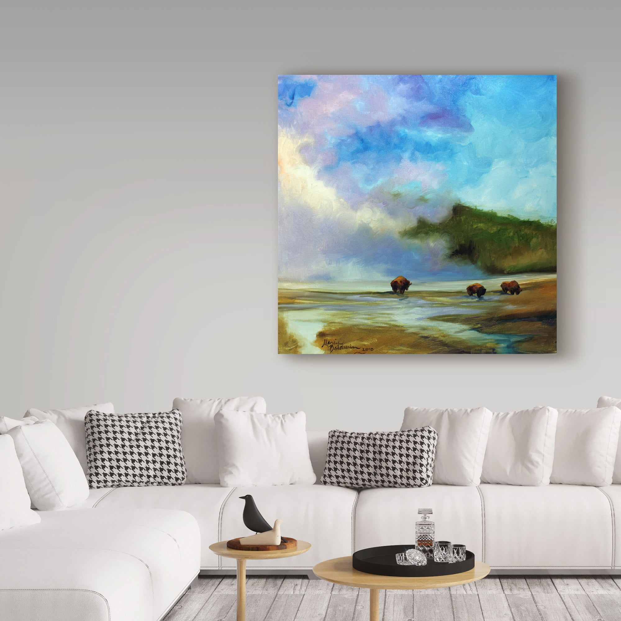 Trademark Fine Art 'Yellowstone Buffalo Landscape' Canvas Art by Marcia Baldwin