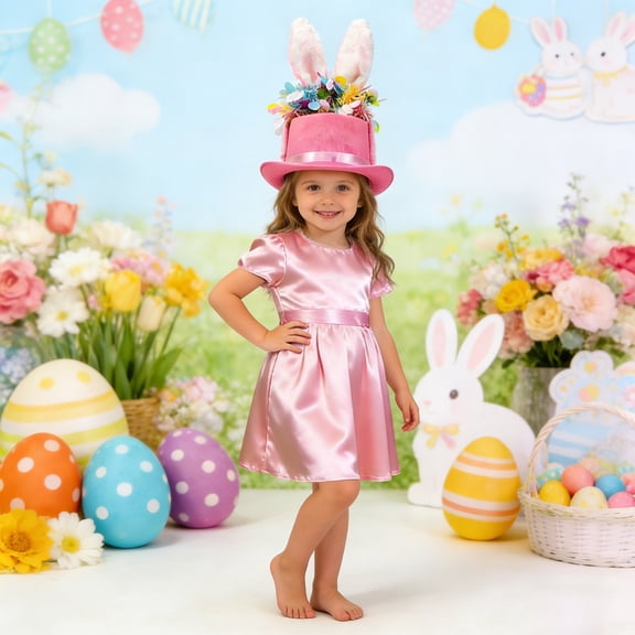 Style Easter Bunny Hat Cosplay Costume With Floppy Ears For Magician Party Holiday Celebration Casual Pink - One Size