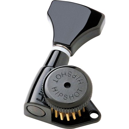 Rotomatic Tuning Machine - Hipshot 6GLO Grip-Lock Locking Guitar Tuning Machines 3+3 Black