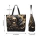 thumbnail image 5 of Disketp Gold Rose Skull Bolsa Tote Estampada para Mujer, Bolso de Hombro y de Mano para Compras y Viajes, 5 of 8