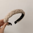 thumbnail image 4 of Diademas para mujer Diademas trenzadas Diadema de moda Accesorios para el cabello cruzados, Diadema beige Diadema ancha Suave, 4 of 5