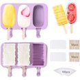 thumbnail image 1 of Silicone Popsicle Molds Cakesicle Mold with Lid Set of 2 Easy Release Ice Cream Mold Ice Pop Molds Set with 100 Popsicle Sticks & 100 Parcel Bags for DIY, 1 of 8