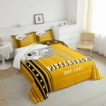 thumbnail image 2 of American Football Theme Bedding Comforter Sets Yellow Black Stripes Stars Bedding Twin, American Football City Comforter Set for Youth Teens Football Gifts for Sports Lovers (Pittsburgh), 2 of 6