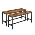 thumbnail image 2 of VASAGLE Banco de Comedor, par de 2, Estilo Industrial, Marco de Acero, para Cocina, Sala de Estar, 12.8 x 42.5 x 19.7 Pulgadas, café rústico, 2 of 6