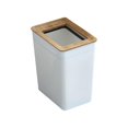 thumbnail image 2 of Modern Simple Style Nordic Trash Bin with Bamboo Lid and Humanized Pressure Ring Design for Kitchen, Bathroom, Bedroom Household Use, 2 of 5