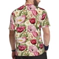thumbnail image 2 of Wukai Tulips Flowers Print Men's Short-Sleeved Mesh T-Shirt,Quick-Dry Short Sleeve Workout T-Shirt-4X-Large, 2 of 8