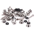 thumbnail image 2 of 16pcs Guitar Bass End Pin Strap Buttons Locks Silver, 2 of 6