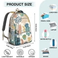 thumbnail image 5 of Boho Bohemia Flower Backpack for School,Cute School Bag,Schoolbag with Adjustable Shoulder Straps & Padded Back,16.9 Inch, 5 of 5