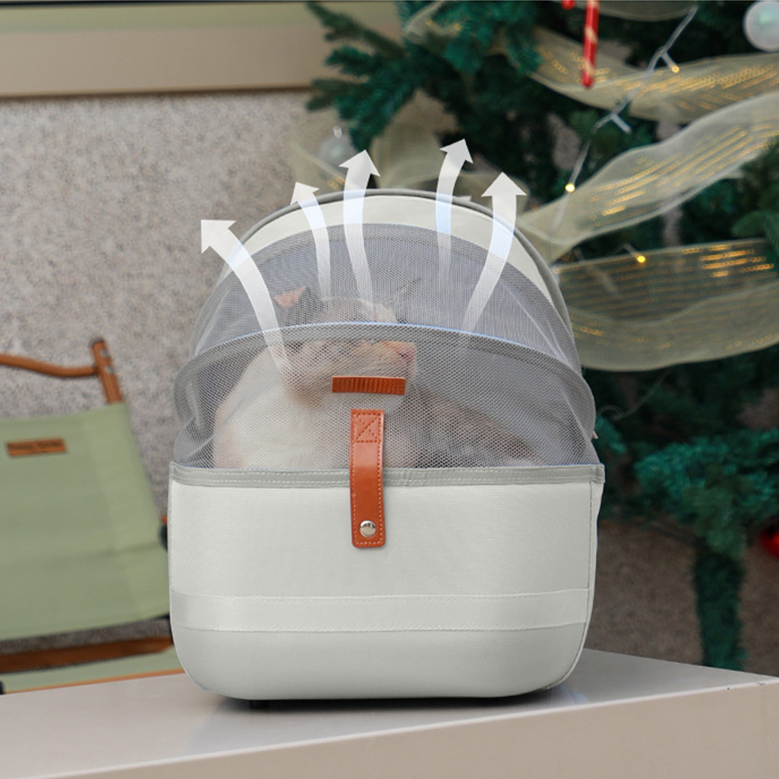 16.92X13.38X10.62 Inch Pet Backpack,Pet Cat Bag Out Portable Large Capacity Backpack Space Capsule Breathable Dog To Go With Supplies,Pet Supplies