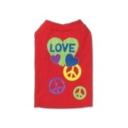 PetRageous Peace and Love Dog T-Shirt X-SMALL
