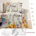 thumbnail image 5 of Spring Wildflowers Blanket Soft Cozy Warm Twin Blanket for Bed, Plush Fuzzy Flannel Fleece Blankets for Sofa, Watercolor Tulip Floral Leaf Plant Beige Throw Blankets for Couch Gifts, 60"x80", 5 of 9