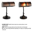 thumbnail image 4 of Lavish Home Mission-Style LED Banker's Lamp with Amber Mica Shade (Black), 4 of 7