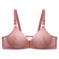 thumbnail image 1 of FhsagQ Bra Womens Bras Bodysuit Crotchless Plus Size Women's Comfortable and Transparent Shoulder Strap Cordless Backless Spongeless with Convertible Shoulder Straps Rose Gold 38, 1 of 3