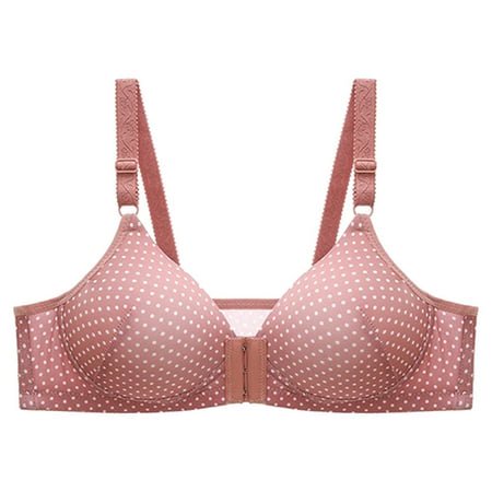 FhsagQ Bra Womens Bras Bodysuit Crotchless Plus Size Women's Comfortable and Transparent Shoulder Strap Cordless Backless Spongeless with Convertible Shoulder Straps Rose Gold 38