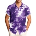 thumbnail image 2 of COSFO Summer Men's Button Down Shirts Short Sleeve Beach Tie Dye Shirts Casual with Pocket Relaxed Fit Collared Tops, 2 of 6