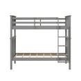 thumbnail image 3 of Linon Brigitte Kids Wood Twin over Twin Convertible Bunk Bed with Built-in Ladder, Gray, 3 of 8