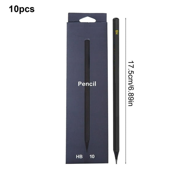 Rkxzt Woods Pencil,10 Pack Black Wood Pencils for Writing and Drawing H B/2 B with Grip for Posture Correction 17.5cm,Home Office Furniture|Wood