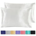 thumbnail image 4 of Set of 2 Silky Satin Pillowcase Pillow Case Cushion Cover Standard Queen King, 4 of 13