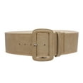 thumbnail image 2 of Women's 3" Wide High Waist Fashion Stitch Rectangular Leather Belt, 2 of 3