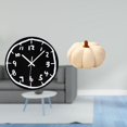 thumbnail image 2 of Reloj de pared acrílico con adorno moderno y silencioso, minimalista, decorativo, para cocina, oficina, comedor, Halloween, calabaza, almohada., 2 of 8