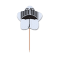 thumbnail image 1 of Umbrella Rain Bar Code Art Deco  Fashion Toothpick Flags Star Lable Cupcake Picks, 1 of 3