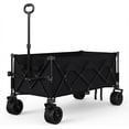 thumbnail image 1 of Garvee Chariots Pliables Extra Longs, 54 x 29 x 42 Pouces, Roues Tout-Terrain, Porte-Gobelets, Noir, 1 of 8