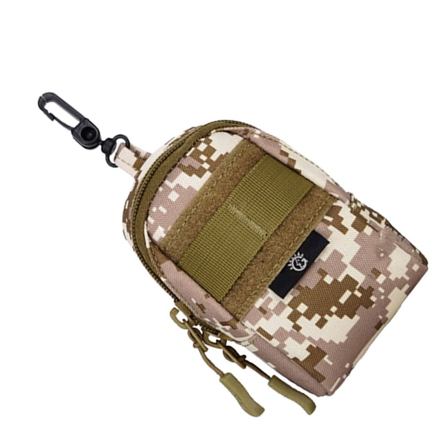 Wosthever Bolsa adjunta pequeña bolsa colgante enganchable al aire libre bolso de nailon teléfono móvil cigarrillos paquete multifunción Escalada camuflaje marrón
