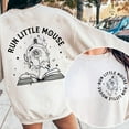 thumbnail image 3 of Run Little Mouse Sweatshirt - Graphic Roses Haunting Adeline Clothing for Readers, Nerd, Book Lovers, 3 of 6