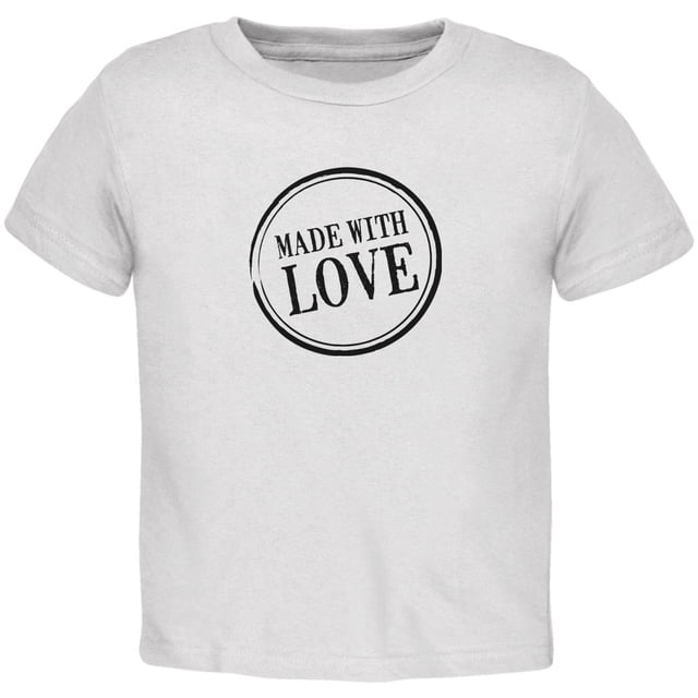 Saint-Valentin - Fait avec Amour T-Shirt Blanc pour Tout-Petit