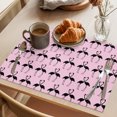 thumbnail image 3 of Black Pink Flamingos Placemats Set of 4 Modern Art Silhouettes Place Mats Indoor Wipeable Table Mats Washable Cloth Dining Table Placemats for Kitchen Holiday Party Home Decor 13x19 Inch, 3 of 9