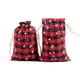 thumbnail image 4 of GG375 Bolsa de regalo con calendario de Adviento de Navidad, bolsas de almacenamiento con cordón de algodón a cuadros rojos y negros, bolsa de regalo de dulces de Navidad de Papá Noel, 4 of 4