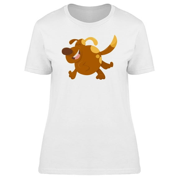 Happy Brown Dog Cartoon Tee Women's -Image by Shutterstock