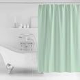 thumbnail image 4 of Small Stall Shower Curtain 48x72 Inch Narrow Half Size Green White Stripe Bath Curtains Bathroom Decor Modern Minimalist Geometric Striped Waterproof Fabric Shower Curtain Set with Hooks 48 Inch, 4 of 6