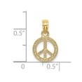 thumbnail image 3 of FB Jewels 14K Yellow Gold Mini Peace Sign Flat and Textured Pendant, 3 of 4