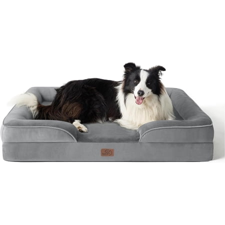 Bedsure Orthopedic Pet Bed - Washable With Supportive Foam, Grey