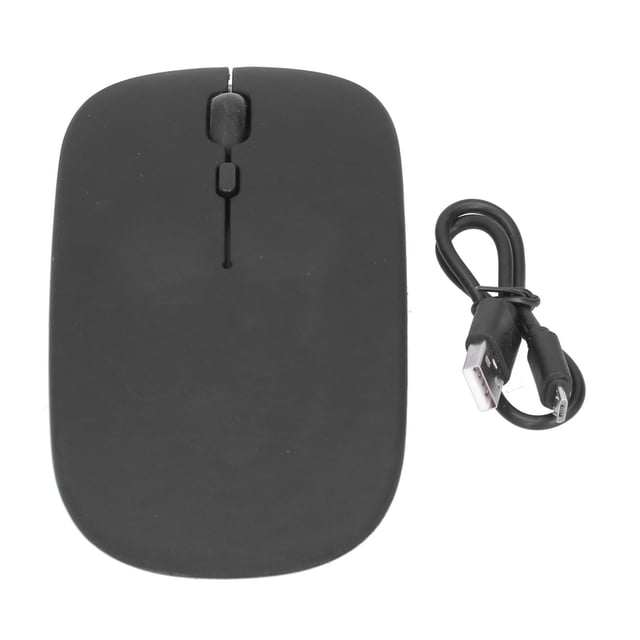 Ratón inalámbrico recargable DualMode 2,4G ergonómico silencioso óptico accesorios de computadora (negro)