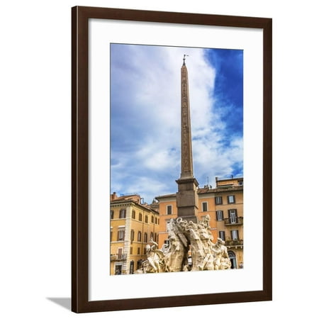 Piazza Navona Fontana Dei Quattro Formi Bernini Fountain Obelisk Rome Italy Bernini Created The Framed Print Wall Art By William Perry - 
