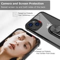 thumbnail image 3 of Compatible with iPhone 13 6.1 inch Case, Crystal Clear Ring Holder Military Grade Protective Shockproof Silicone Phone Cover for iPhone 13 6.1 inch, Black, 3 of 14