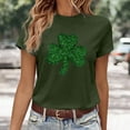 thumbnail image 2 of LUOGENLI T-shirts pour Femme pour Femmes T-Shirt à Col Rond à Manches Courtes pour la Saint-Patrick T-shirts Amusants pour Femmes T-shirts Graphiques T-shirts de la Saint-Valentin pour Femmes T-Shirt Graphique Saint-Patrick Vert Armée P, 2 of 4