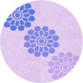 thumbnail image 1 of Ahgly Company Machine Washable Indoor Round Transitional Purple Mimosa Purple Area Rugs, 3' Round, 1 of 7