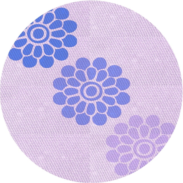 Ahgly Company Machine Washable Indoor Square Transitional Purple Mimosa Purple Area Rugs, 3' Square