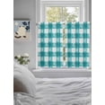 thumbnail image 4 of Kitchen Curtains 45 Inches length, Turquoise Buffalo Check Window Treatment Curtain Drapes, Farmhouse Modern Teal Plaid Lightweight Window Panels for Living Room Bedroom, 52"x45", 2 Panels, 4 of 7