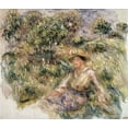 thumbnail image 2 of Renoir, Pierre-Auguste 29x26 Black Ornate Wood Framed with Double Matting Museum Art Print Titled - Femme en bleu en chapeau assise sur lherbe, 2 of 4