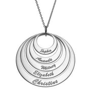 Personalized Women's Family Nesting Circles with Names Necklace -2- 5 Discs