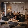 thumbnail image 7 of 96" L-Shaped Sectional Couches for Living Room, Modular Cloud Couch with Chaise, Corduroy Deep Seat Boneless Sofa, No Assembly, Black, 7 of 7