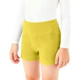 thumbnail image 4 of Girls' Athletic Bike Shorts, Dance Yoga Running Soccer Short Leggings, Kids Compression Exercise Shorts Yellow 11-12Y, 4 of 6