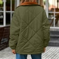 thumbnail image 4 of Women's Fall Winter Quilted Jackets Lightweight Casual Button Padded Puffer Coats Outerwear with Pockets New Women Jackets Casual Green XL, 4 of 9